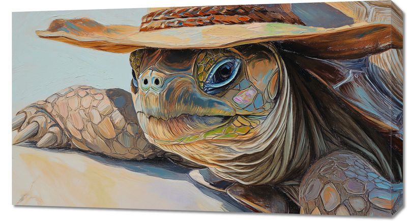 Obraz 90x50cm Żółwi Kapelusznik zdjęcie 1