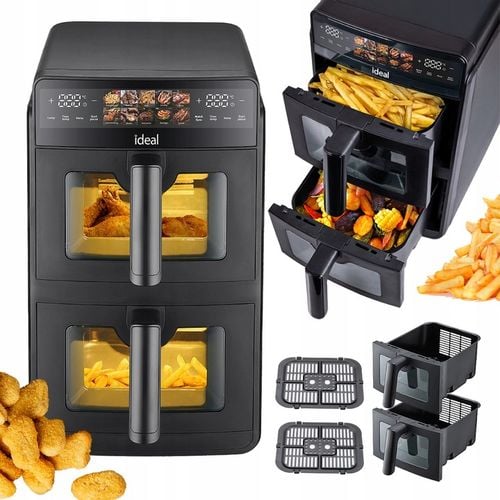 FRYTKOWNICA BEZTŁUSZCZOWA AIR FRYER IDEAL PODWÓJNA 10L DWUKOMOROWA na Arena.pl