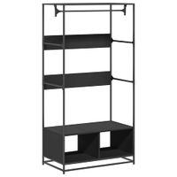 Szafa, czarna, 90x50x180 cm, materiał drewnopochodny