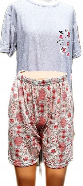 Piżama z Bawełny Komplet Koszulka Spodenki r. L zdjęcie 1