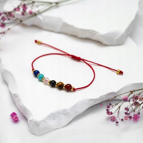 STRZELEC ZNAK ZODIAKU BRANSOLETKA czerwona na sznurku z kamieni naturalnych na Arena.pl