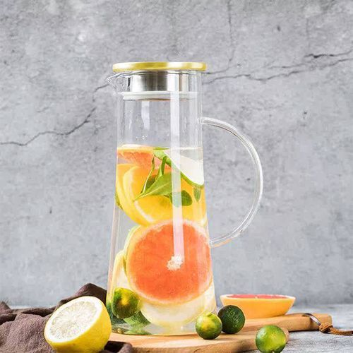 DZBANEK SZKLANY NA WODĘ LEMONIADĘ 1,8L KARAFKA Z POKRYWKĄ SITKO FILTRUJĄCE na Arena.pl