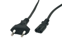 POS AC cable C7-QT8[2,5A]-CEE7/16-YJ01[2,5A] H03VVH2-F2G0,75 L=3000 black