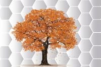 fototapeta JESIENNE ZŁOCISTE DRZEWO LIŚCIE 200x130