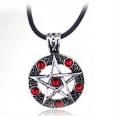 Naszyjnik Pentagram Czerwone Kamienie Supernatural Nie z Tego świata Dean