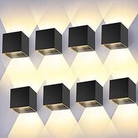 LEDMO KINKIET ŚCIENNY LED 8 SZTUK 12 W CIEPŁA BIEL 2700-3000 K CZARNE