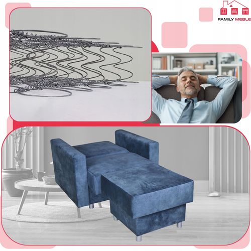 Duża pufa puf siedzisko  Alicja pojemnik bonell niebieski na Arena.pl