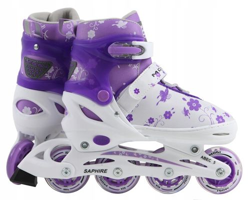 Rolki SAPHIRE 2 regulowan kauczuk 34-37 LED Świecą na Arena.pl