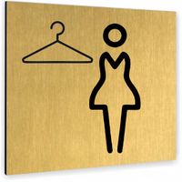 Tabliczka SZATNIA DAMSKA TEKST NAPIS nierdzewna PIKTOGRAM ALUMINIUM ZŁOTA