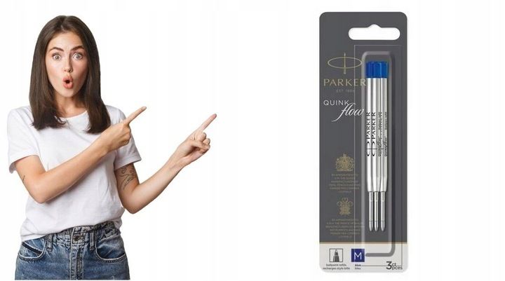 Wkład do dług. PARKER QUINKflow M niebieski a'3 zdjęcie 1