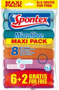 Spontex Microfibre 6+2 Maxi Pack Ściereczki