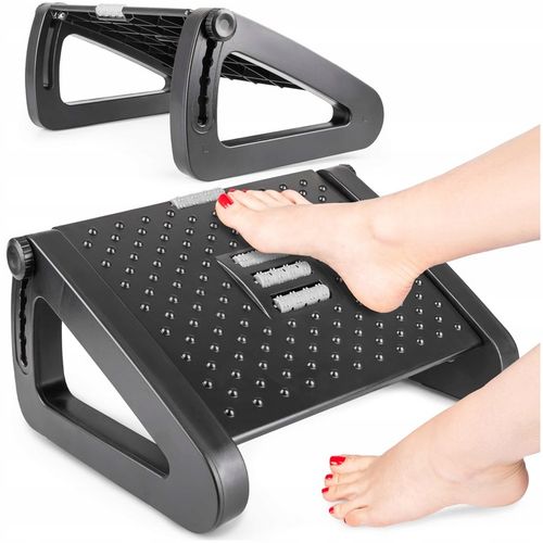 Podnóżek biurowy regulowany ergonomiczny, podstawka pod nogi z MASAŻEREM na Arena.pl