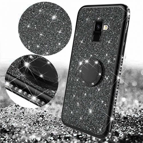 Etui Diamond Ring Glitter Brokat Iphone X Czarne na Arena.pl
