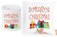 Na Święta Zestaw Poduszka + Skarbonka Prezent Z Nadrukiem Ze Zdjęciem