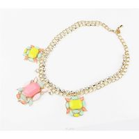 naszyjnik kolorowe rozety żółty