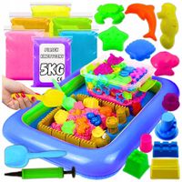 PIASEK KINETYCZNY 5kg + BASEN FOREMKI POMPKA PIASKOWNICA WIADERKO ZESTAW XL