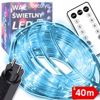 WĄŻ ŚWIETLNY LED LAMPKI CHOINKOWE ZEWNĘTRZNY GIRLANDA 40M WODOODPORNY IP67
