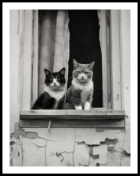 Plakat 50x65cm Para w Oknie zdjęcie 3