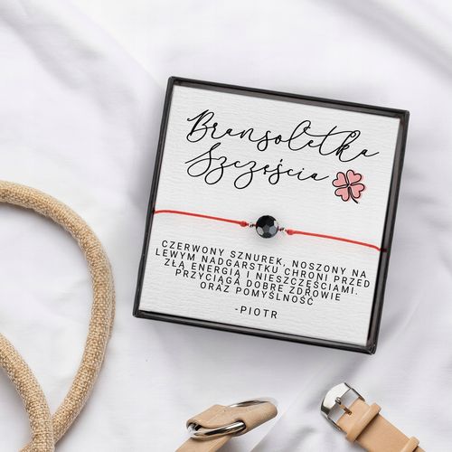 AMULET BRANSOLETKA na SZCZĘŚCIE turmalin DEDYKACJA na Arena.pl