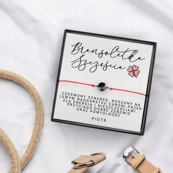 AMULET BRANSOLETKA na SZCZĘŚCIE turmalin DEDYKACJA zdjęcie 4