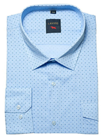 DUŻA koszula męska casual niebieska indygo drobny wzór 50/51-6XL