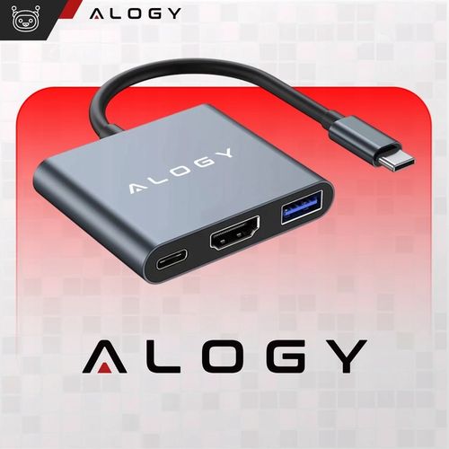 Adapter Przejściówka ALOGY 3w1 MHL HUB USB C HDMI PD do MacBook Samsung na Arena.pl