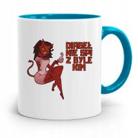 Kubek Błękitny Chłopaka Diabeł Nie Śpi Z Byle Kim Z Nadrukiem Ze Zdjęciem