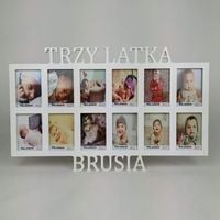 Multiramka ramka na zdjęcia z napisem  ile latek imię 12 zdjęć 9x13