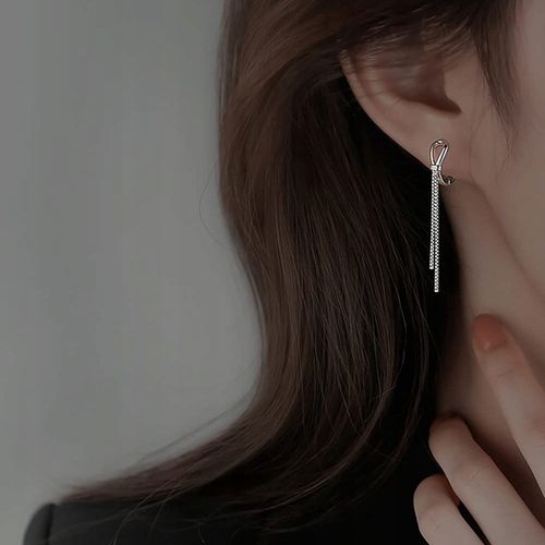 DŁUGIE SREBRNE KOLCZYKI DAMSKIE WISZĄCE SREBRO PRÓBA 925 MODNE ELEGANCKIE na Arena.pl