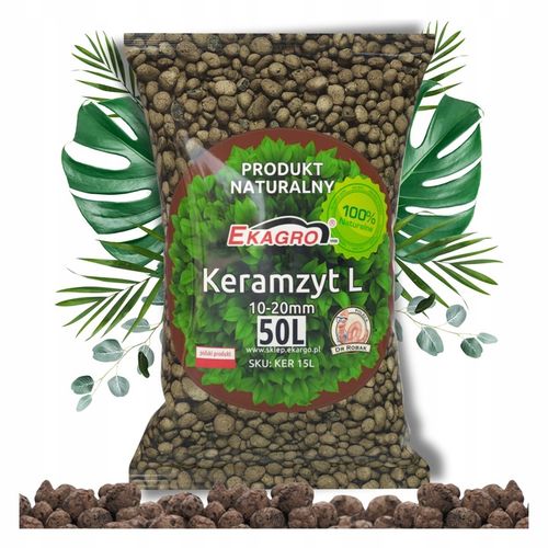 Keramzyt Ogrodniczy 50L 10-20 mm 15KG Drenaż do Warzyw Roślin na Arena.pl