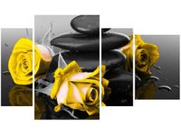 OBRAZ RÓŻE TLE KAMIENI AKCENT KOLORYSTYCZNY