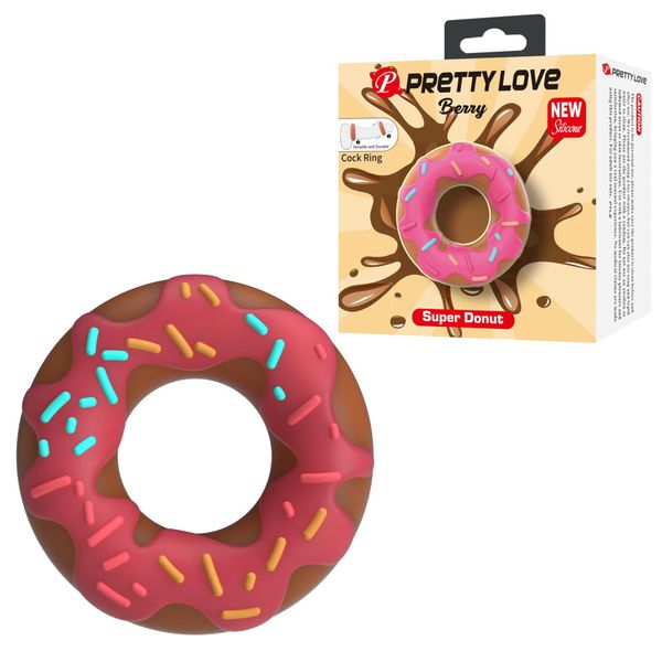 Pretty Love Berry Super Donut Silicone Cock Ring zdjęcie 1