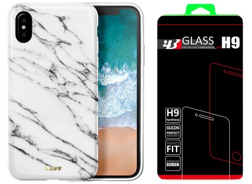 LAUT HUEX ELEMENTS Apple iPhone X - MARBLE WHITE +szkło na Arena.pl