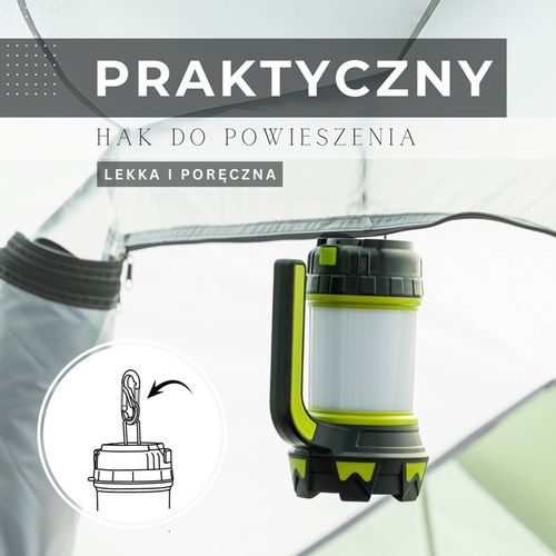 Latarka wielofunkcyjna, turystyczna, biwakowa LED 6 trybów świecienia, z funkcją powerbank na Arena.pl