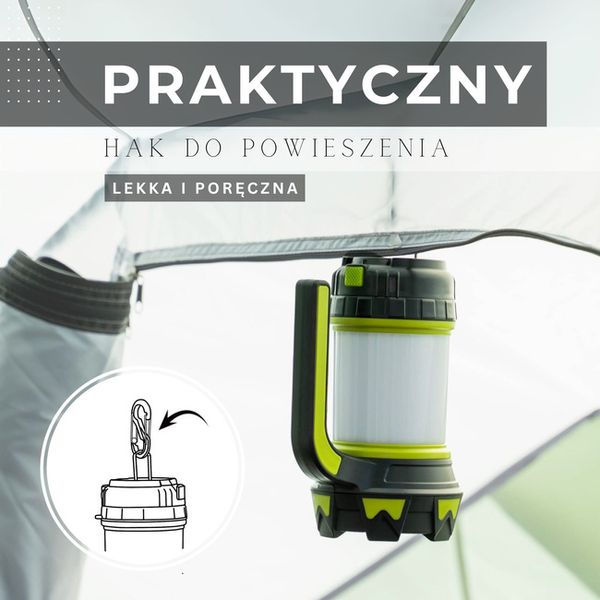 Latarka wielofunkcyjna, turystyczna, biwakowa LED 6 trybów świecienia, z funkcją powerbank zdjęcie 2