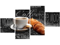 90CM 160 OBRAZ 4 ELEM CZARNA KAWA ŚCIENNY