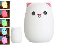 LAMPKA NOCNA KOTEK DLA DZIECI RQB ŁADOWANA AKU BIAŁA