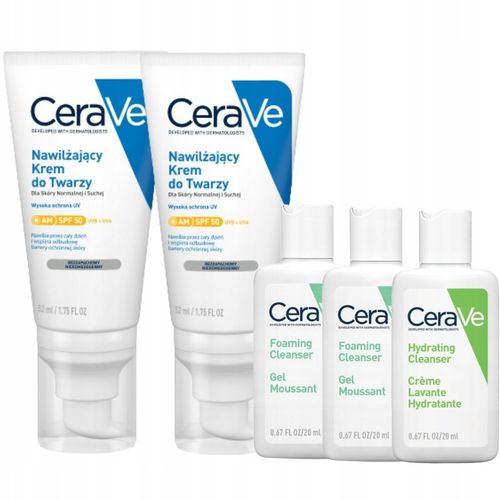 CeraVe Nawilżający Krem do Twarzy SPF 50, 52ml - Skóra Normalna i Sucha x2 na Arena.pl