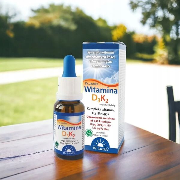 Witamina D3 K2 MK-7 w Kroplach Dr Jacobs | D3 z lanoliny! | Naklejka GRATIS zdjęcie 3
