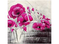 40X40CM ZEGAR RÓŻOWE MAKI OBRAZ