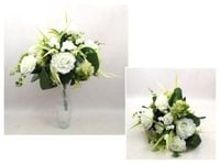 bukiet róża z dodatkami 45 cm 18 łodyg (10 kwiatów 9-5 cm) biała kae-51102c