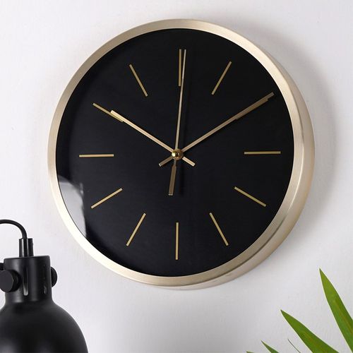 Zegar ścienny czarny złoty 25 cm na Arena.pl