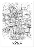 Plakat mapa miasta Łódź plan miasta 40x50 cm