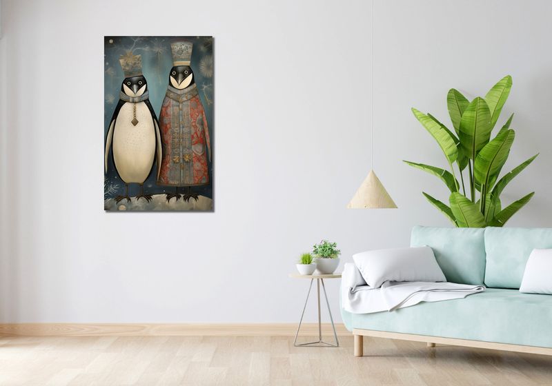 Obraz 60x100cm Królewskie Pingwiny zdjęcie 2