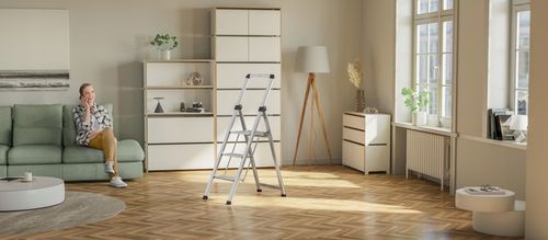 Schodki składane aluminiowe HAILO DK40 BasicLine, 3 stopnie, super wąskie na Arena.pl