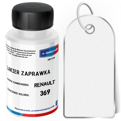 lakier zaprawka + bezbarwny zaprawkowy renault dv369 blanc glacier na Arena.pl