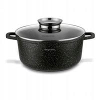 GARNEK na INDUKCJĘ Pokrywka GAZ SOLIDNY Konighoffer Pollo Black 4,5l 24cm