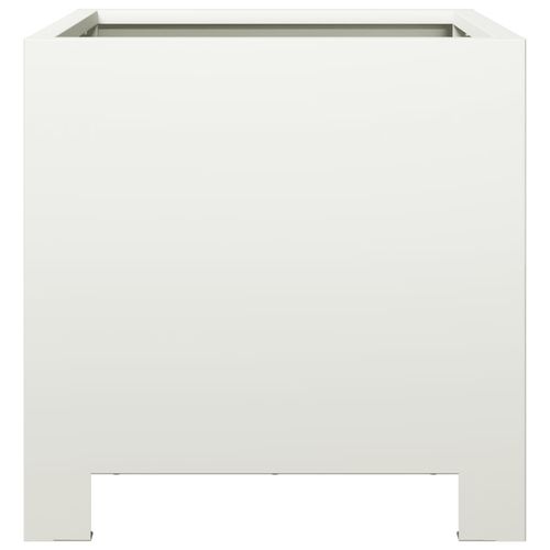 Donice ogrodowe, 2 szt., białe, 30x30x30 cm, stalowe na Arena.pl