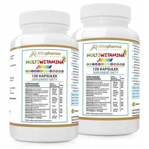 Multiwitamina JUNIOR witaminy dla dzieci 2x120 na Arena.pl