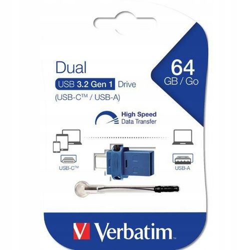 Verbatim Pendrive 64GB USB-C/USB-A czarny/black 49967 na Arena.pl